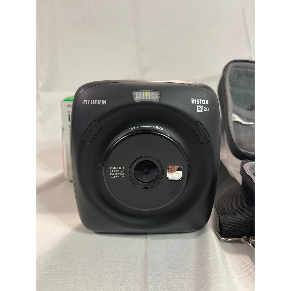 Fujifilm Instax Square SQ20 Hybrid Instant Camera Matte Black with Case and Film